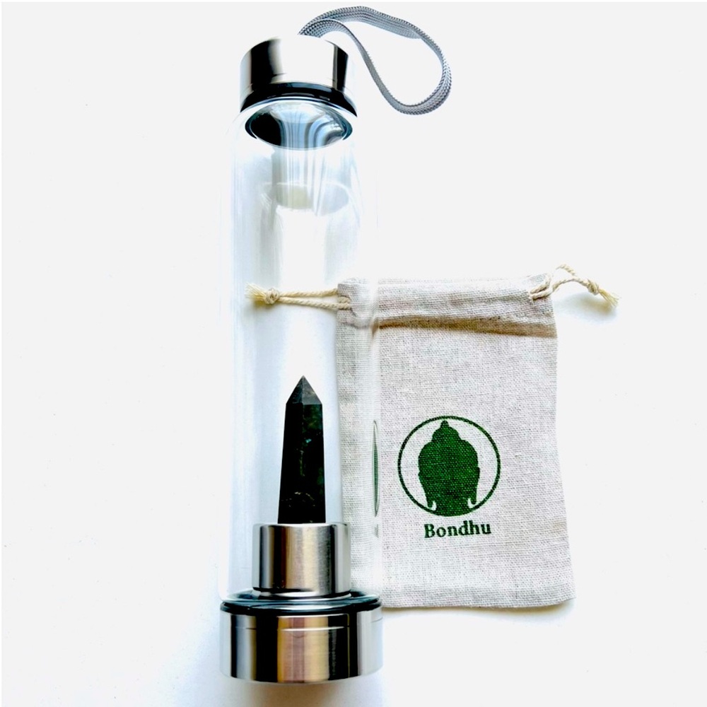 Black Onyx Crystal Tower Water Bottle
